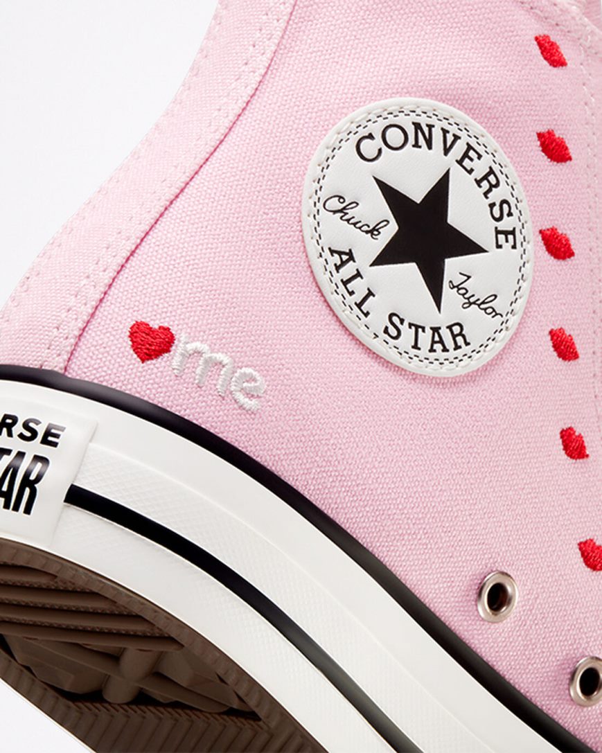 Tenisky Vysoke Converse Chuck Taylor All Star Embroidered Lips Damske Ruzove Biele | SK SUBDI8